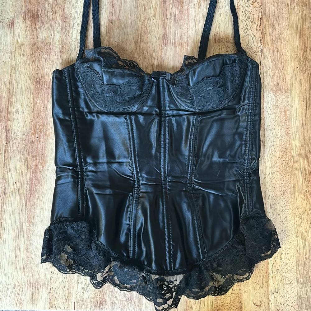 Vintage Darling Black Bustier Corset 36B